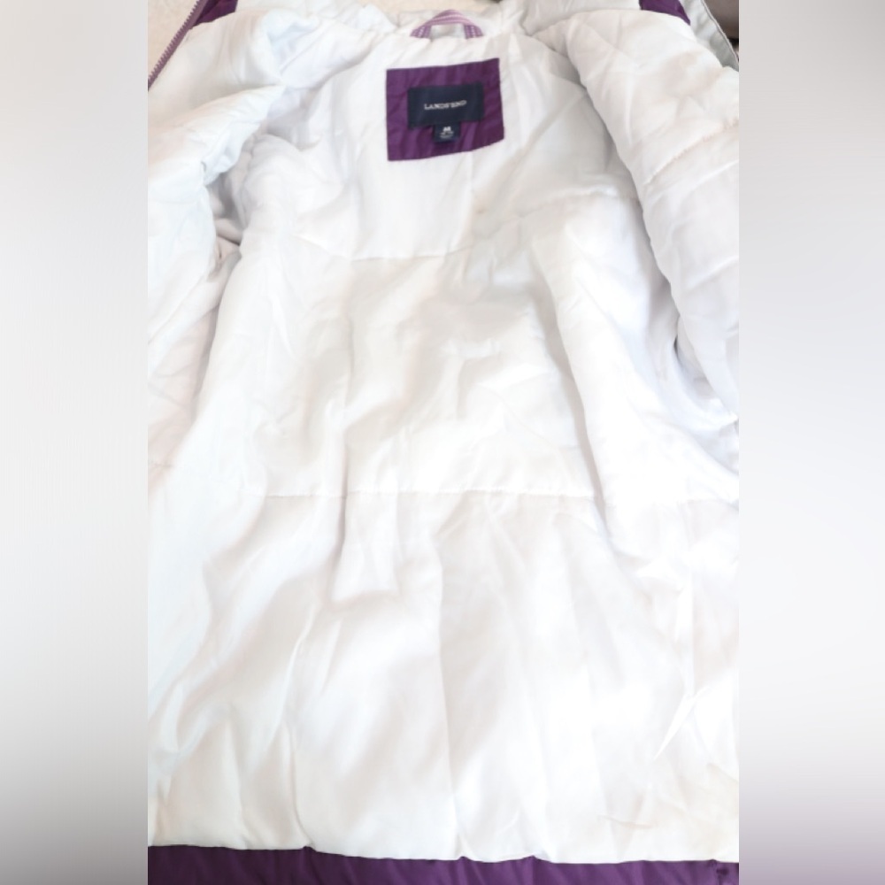 Lands End Purple Insulated Hooded Winter Jacket Girls Size Medium 10-12 - Picture 5 of 6